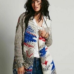 Free People Multicolor Knit Cardigan